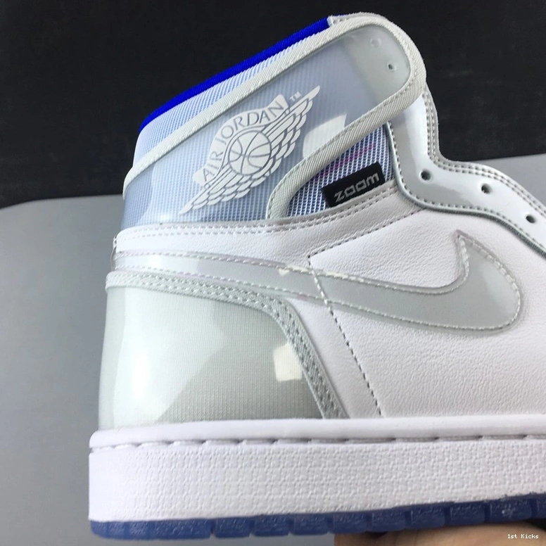 White CK6637-104 Zoom Retro Racer 1 Blue Jordan  High 0118